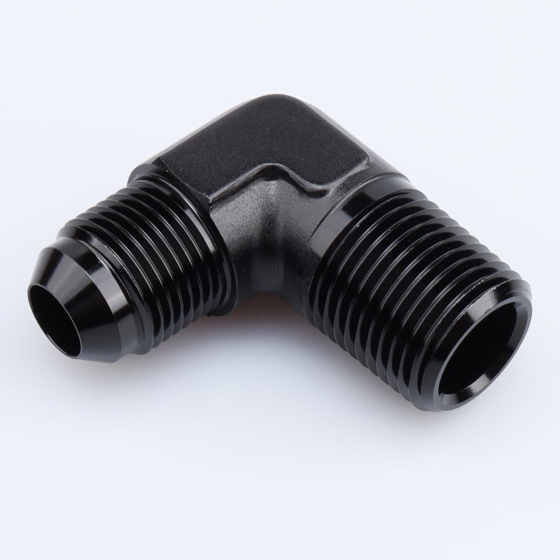 AC PERFORMANCE 90 Degree Elbow -8 AN Male to 1/2" NPT Male Fitting Adapter Connector Aluminum Black - Image 1